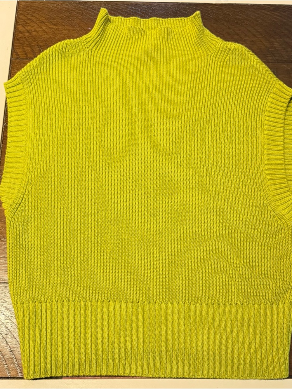 Anthropologie Maeve Ribbed Sleeveless Top in Neon Green